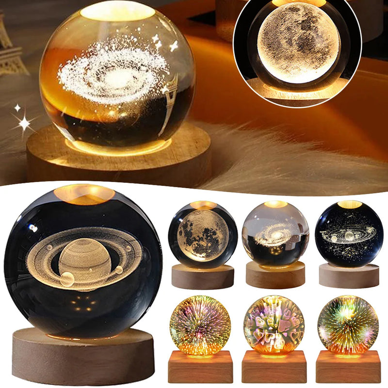 Astro World LED: Luz Noturna 3D com Escultura Galáctica